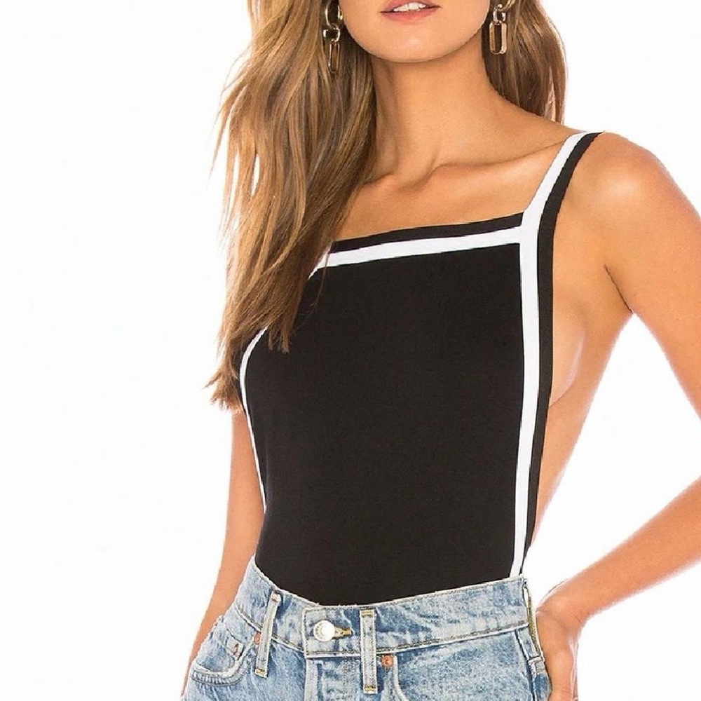 Superdown Black and White Bodysuit